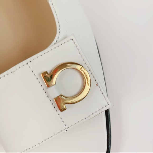 Salvatore Ferragamo White Slingback Sandal Sz 8.5 - Picture 2 of 7